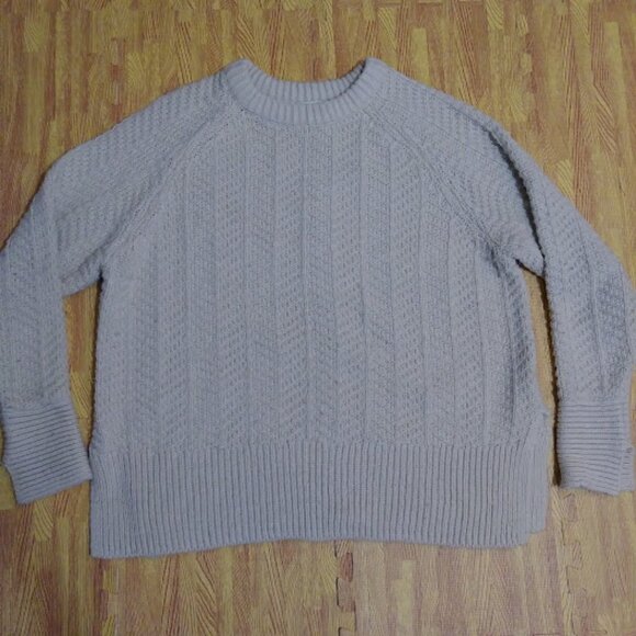 H&M Chunky Cozy Cable Knit Fair Isle Fisherman Sweater Cream Medium - Picture 1 of 7